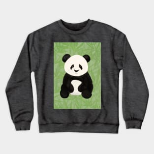 Panda Bear with a Green Bamboo Background Crewneck Sweatshirt